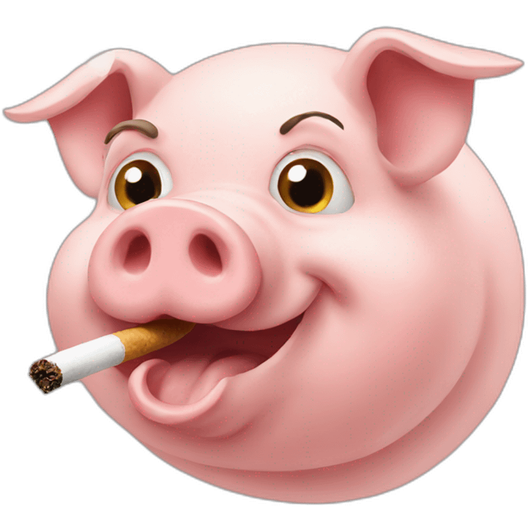 Pig smokes emoji