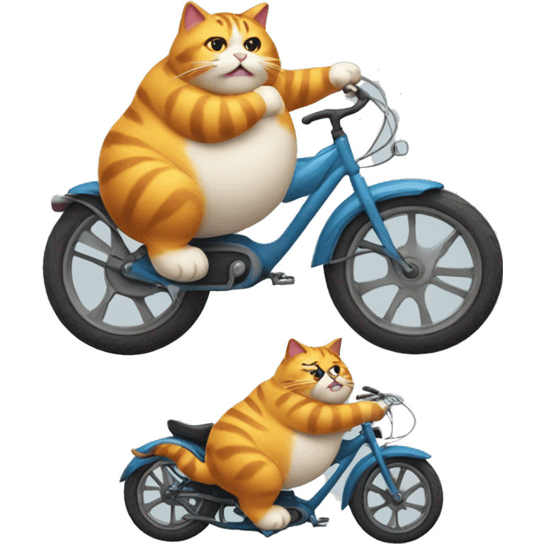 Fat cat riding a bike emoji