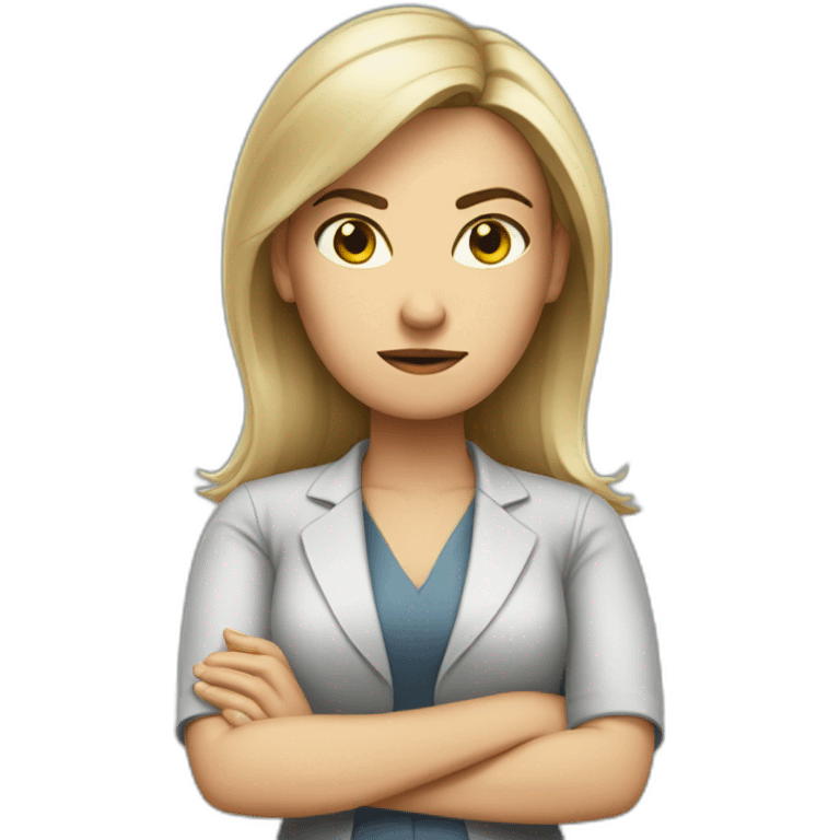 White Woman HR-manager crossed arms angry emoji