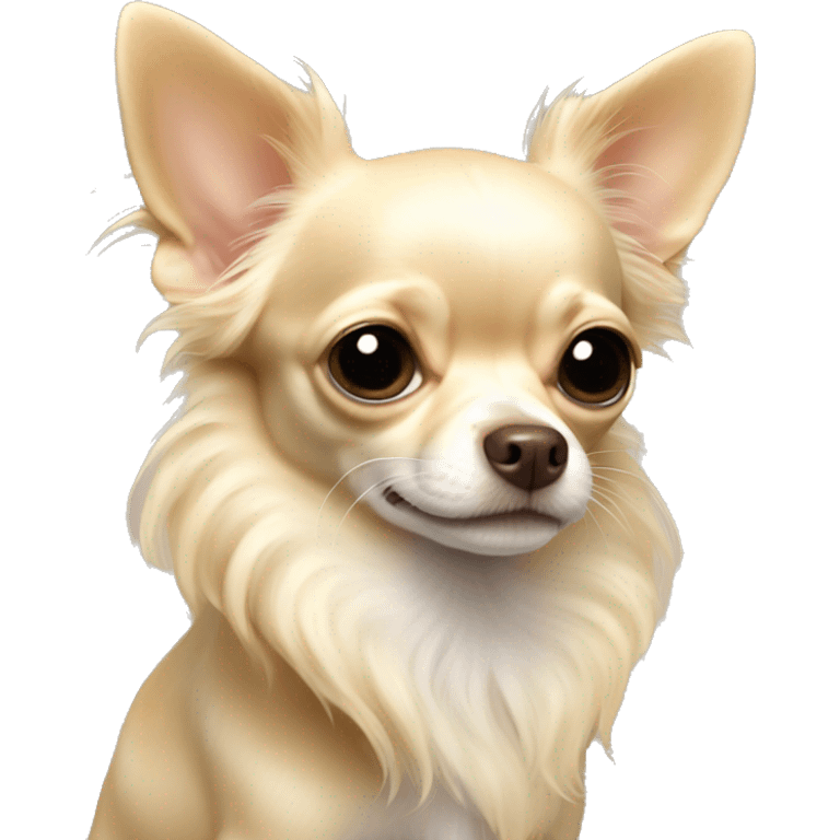 Long coat chihuahua cream emoji