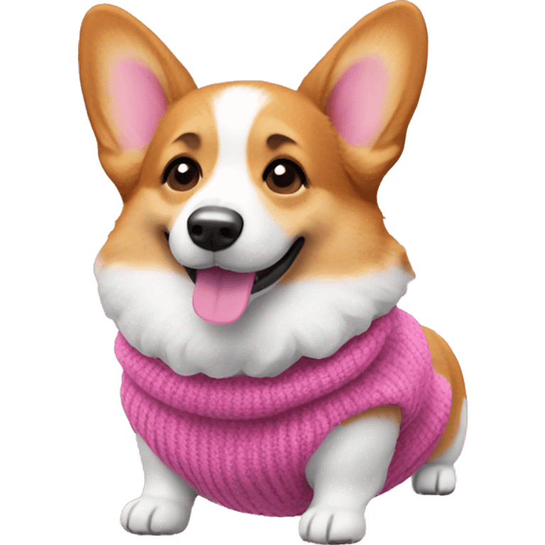 corgi with a pink sweather emoji