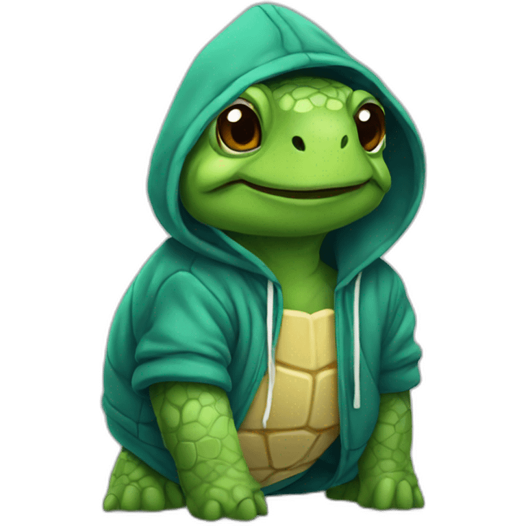 Turtle wearing a hoodie  emoji