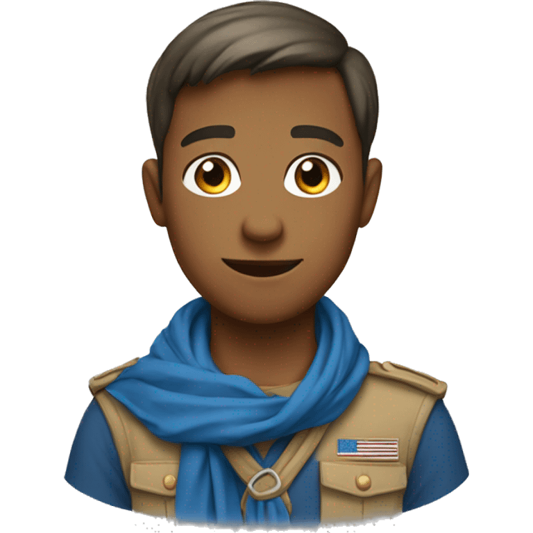 scout with blue shirt and blue scarf emoji