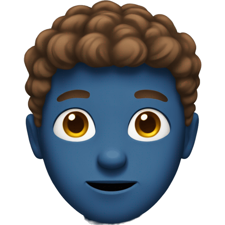 blue guy with brown hair emoji