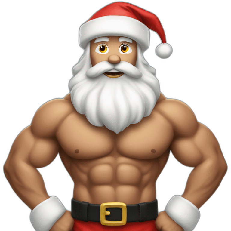 muscular santa emoji