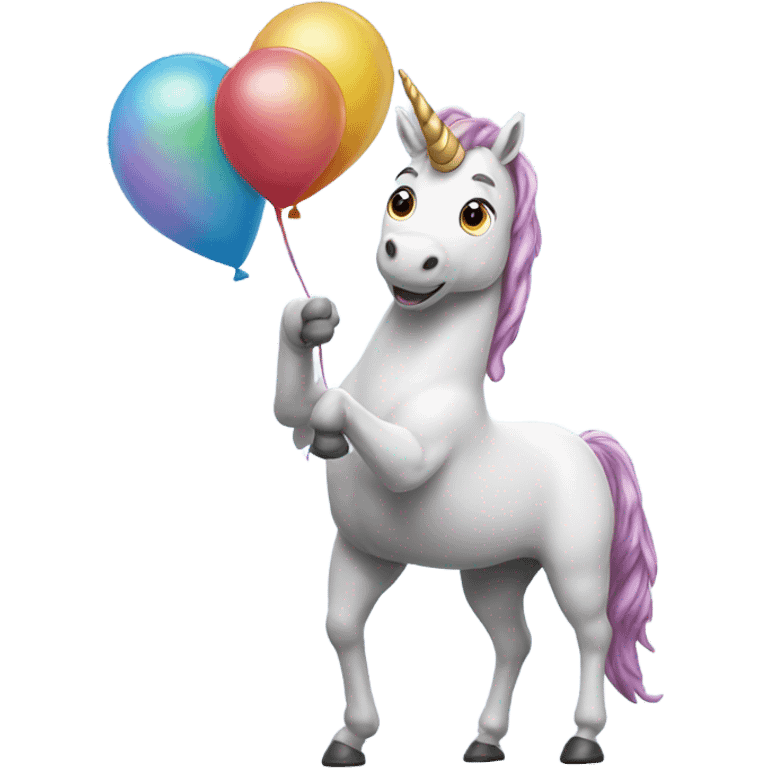 Unicorn holding a balloon  emoji