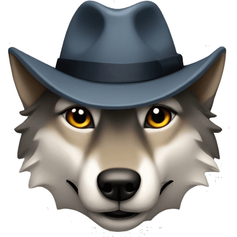 wolf with fedora emoji