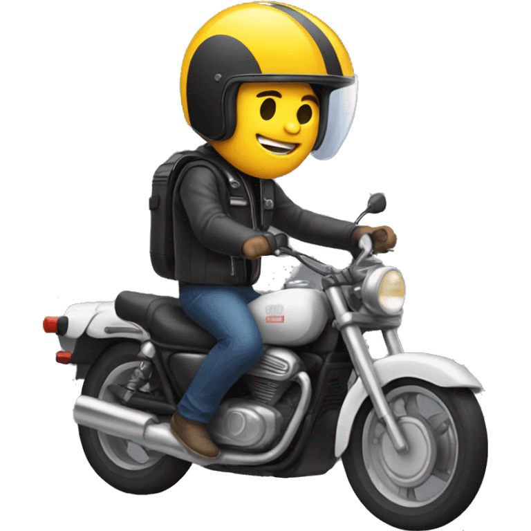 Guy with helmet on motorcycle  emoji