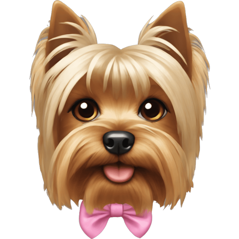 Yorkshire terrier with a bow emoji