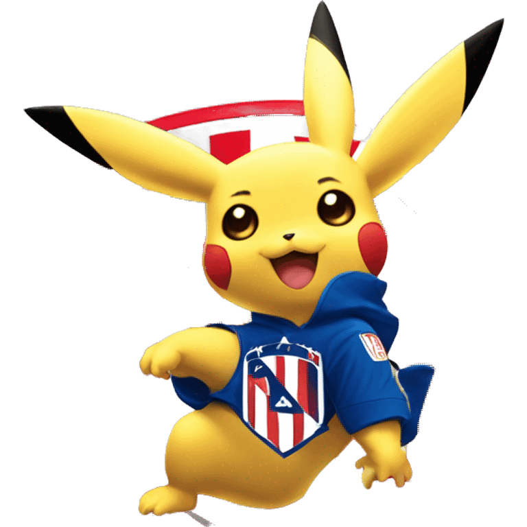 Escudo atlético Madrid con Pikachu  emoji