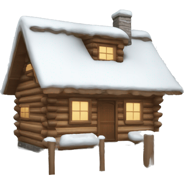 Snow log cabin emoji