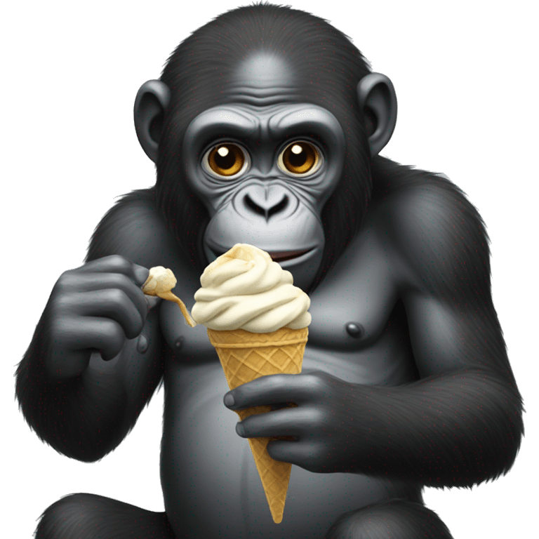 Ape eating ice cream emoji