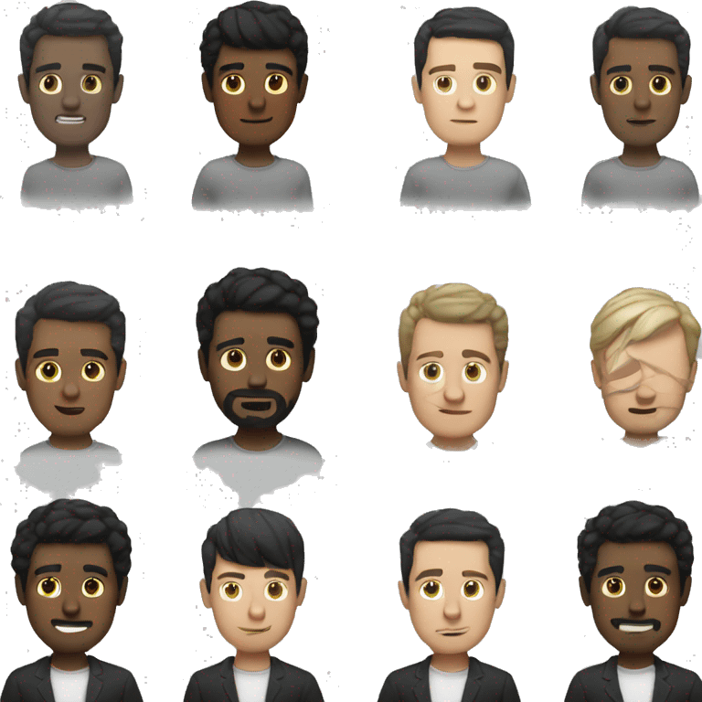 Short white guy with black hair  emoji