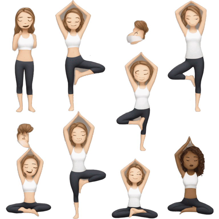 White Girl  brown hair doing yoga  emoji