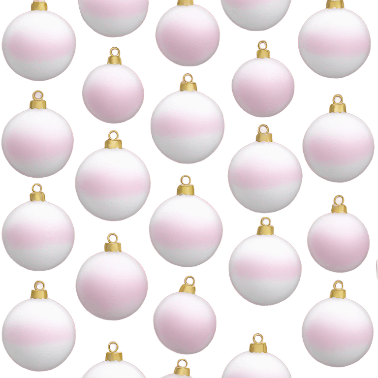 white and baby pink baubles  emoji