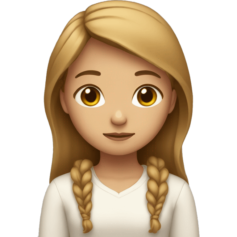 A girl with light brown hair praying  emoji