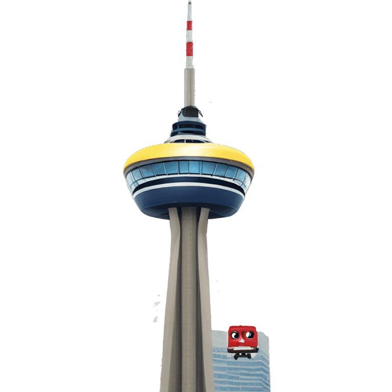 cn tower with police siren emoji