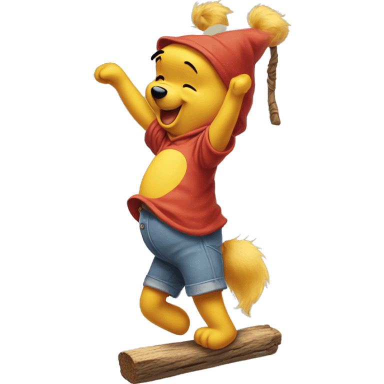 winnie pooh on a pogo stick emoji