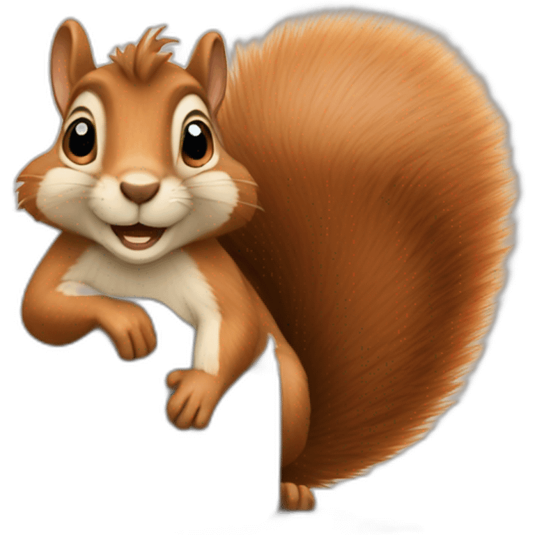 Squirrel behind computer emoji