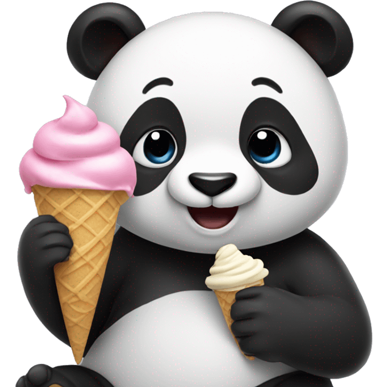 Panda eating ice cream emoji