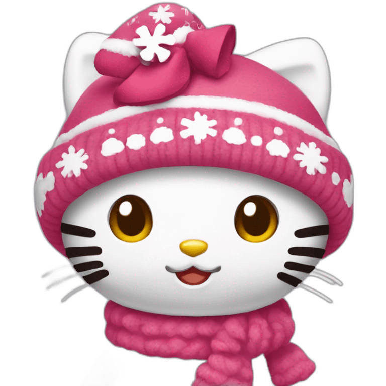 Hello Kitty con gorro de navidad emoji