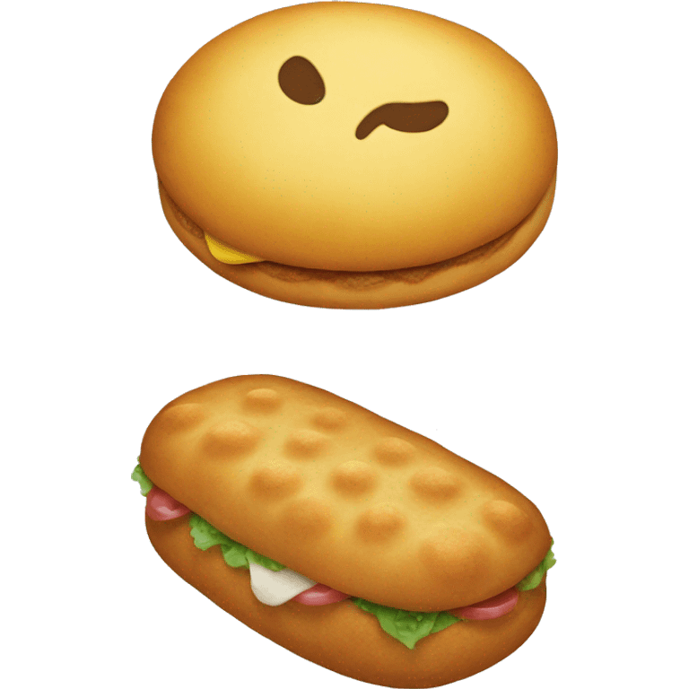 una sandía y una Croqueta de patata   emoji