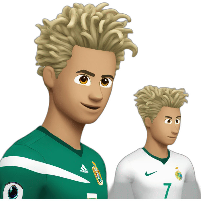 Cristiano Ronaldo 2017 noodle hair emoji