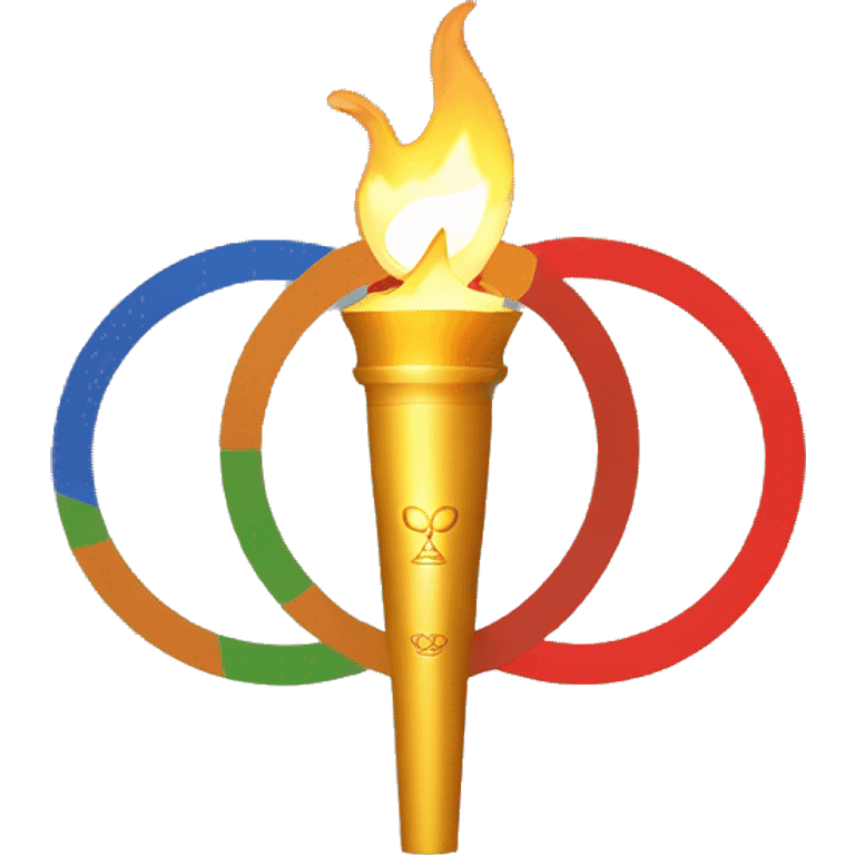 olympic torch within circle ring emoji