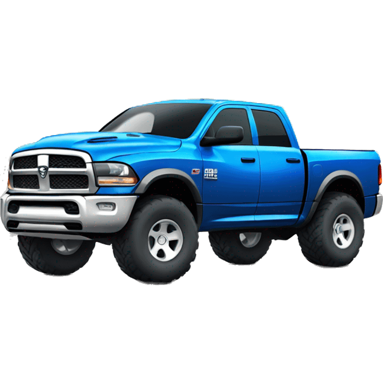 blue dodge ram truck with big tires  emoji