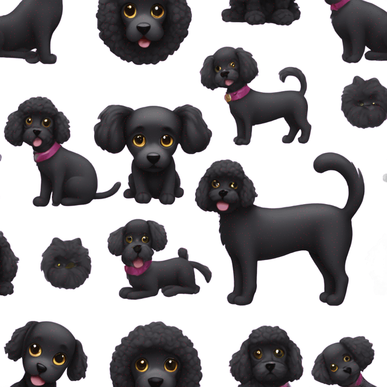 Black cat with black poodle emoji