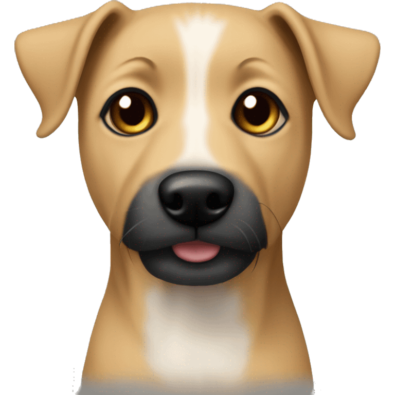 Tan terrier mix with black nose emoji