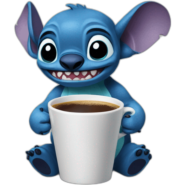 Stich drinking coffee emoji