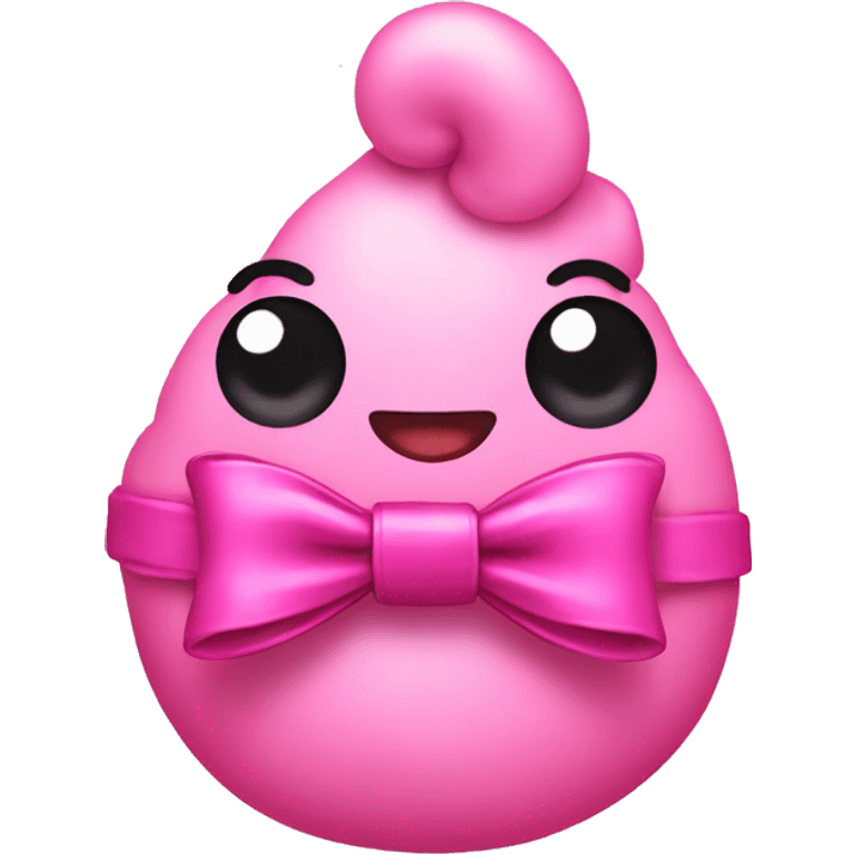 Pink poo with pink bow emoji