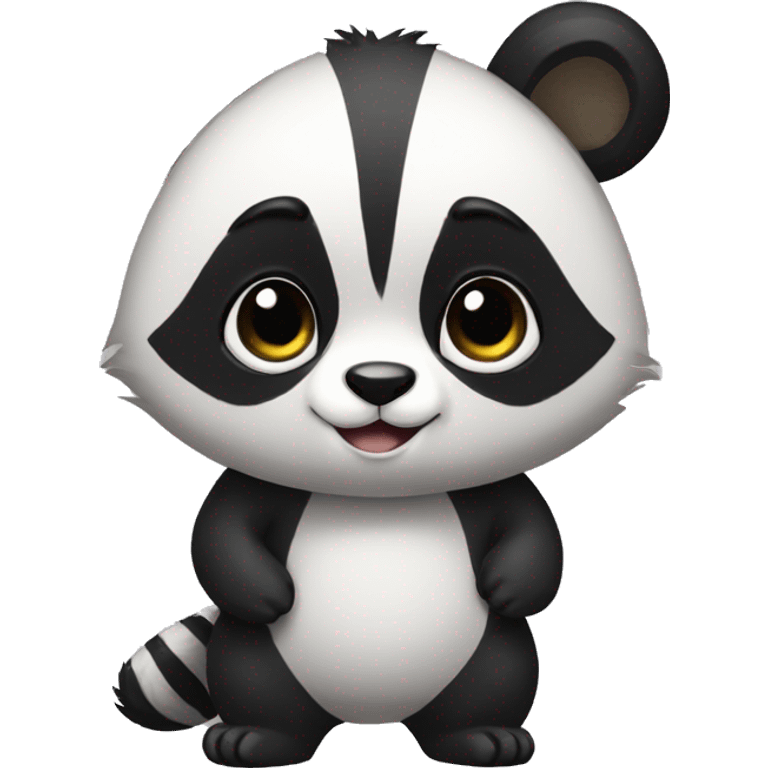 panda-raccoon-hybrid full body emoji