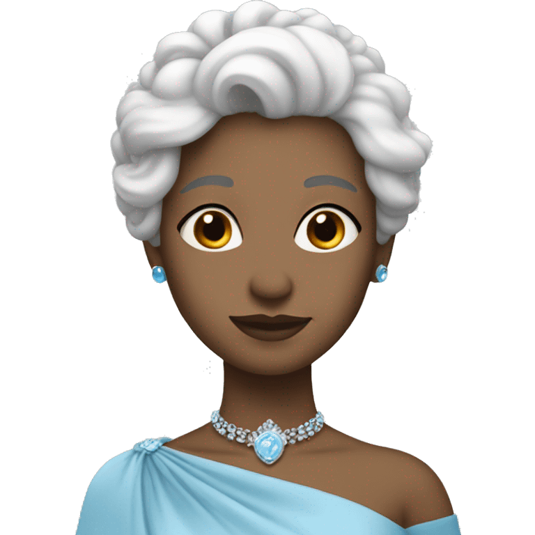 girl with white hair wearing sky blue coronation gown emoji