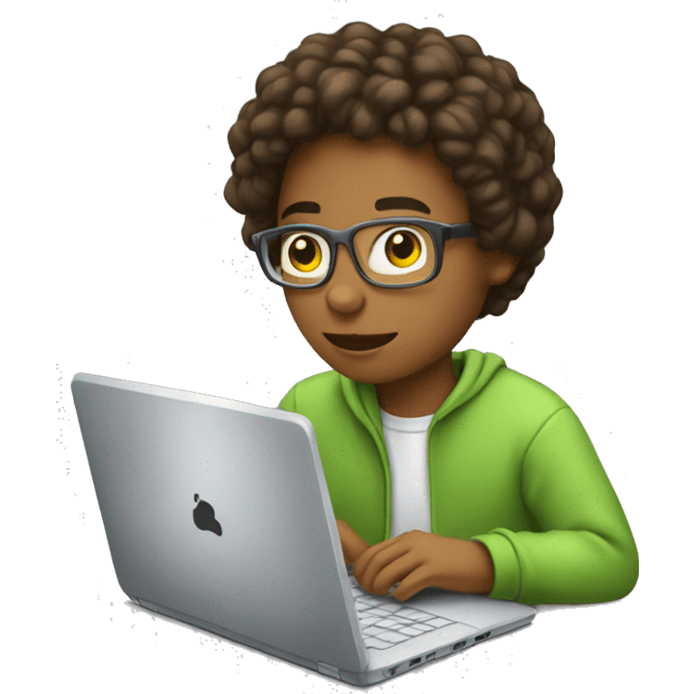 Adolescente en su laptop emoji