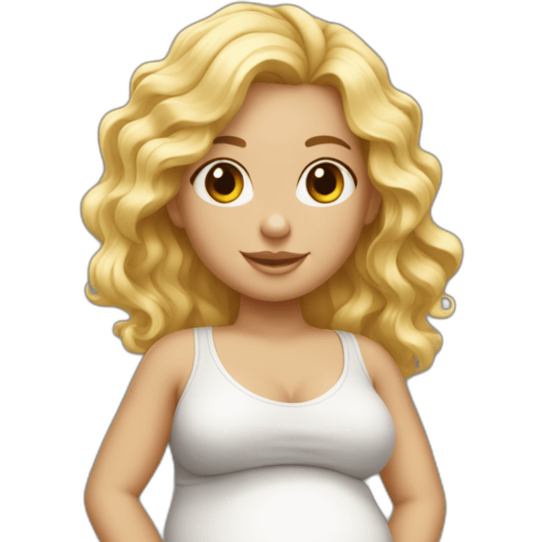 adorable pregnant blond full body women with beach-wave-hair emoji