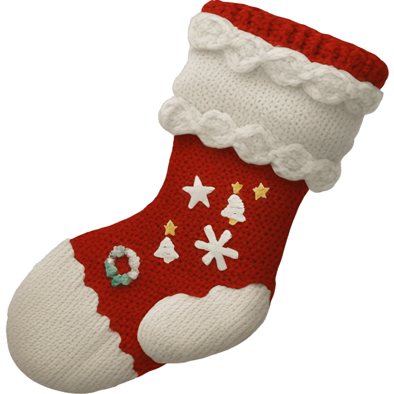 white knit christmas stocking emoji