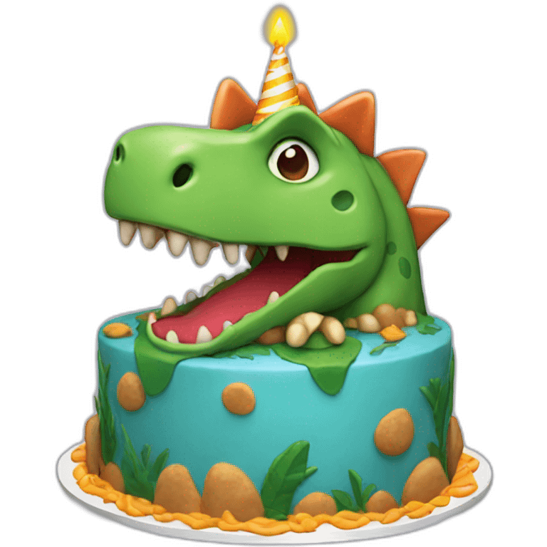 dinosaur birthday cake emoji