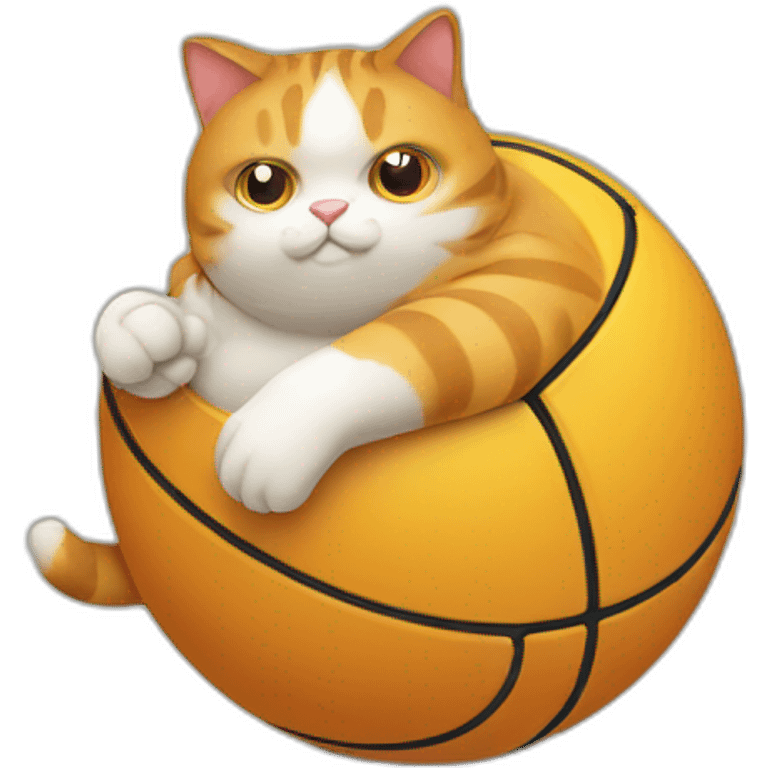 fat cat playing with ball emoji