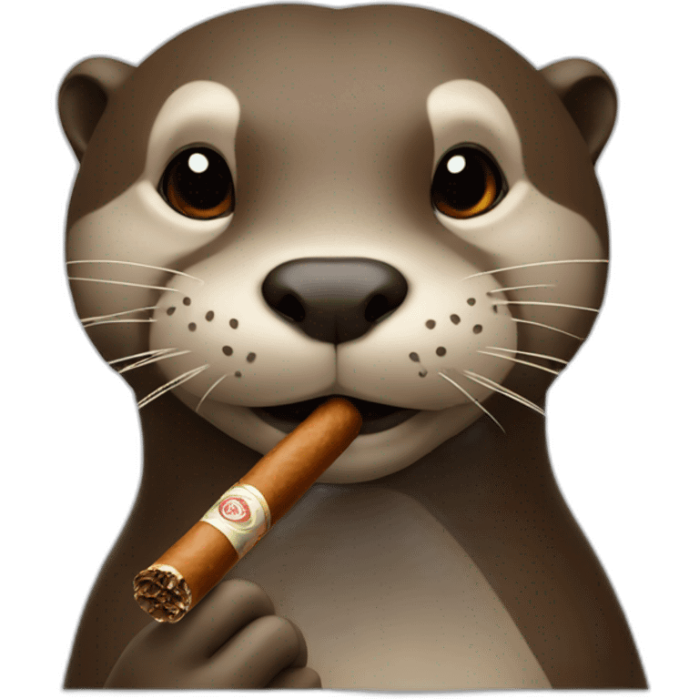 Otter who smokes a cigar emoji