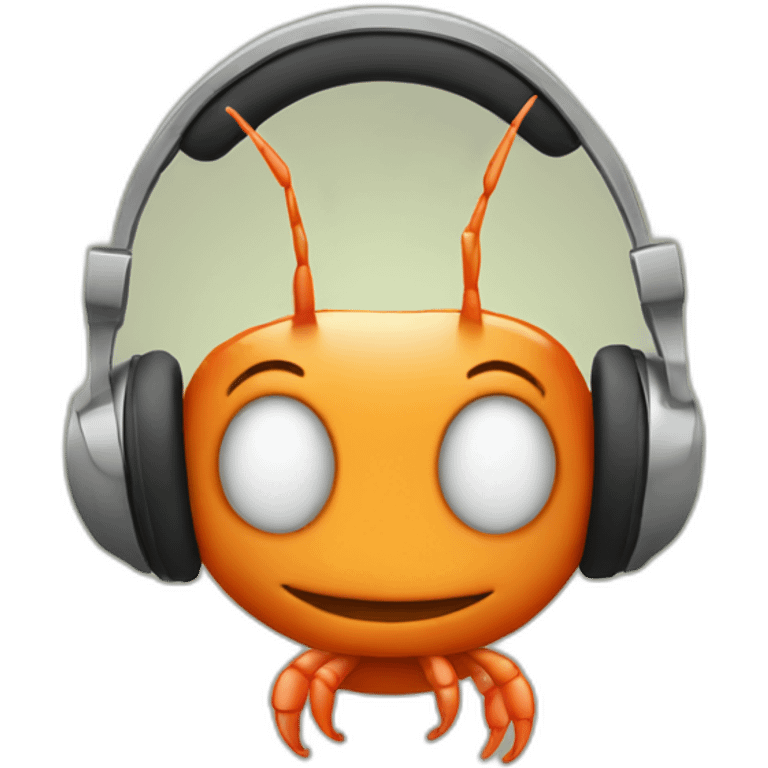 prawn listening to music emoji