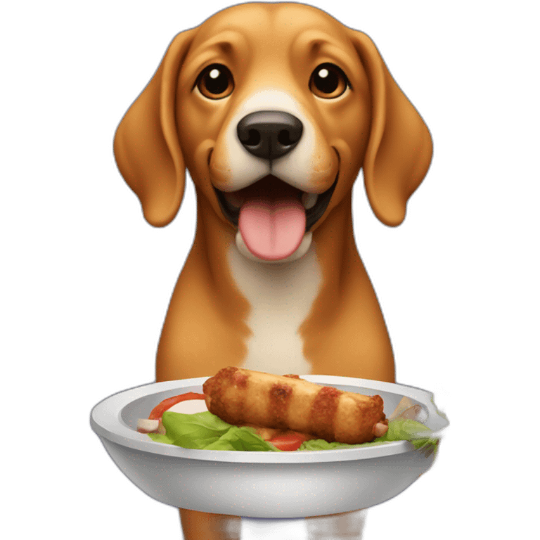 a dog eating a kebab emoji