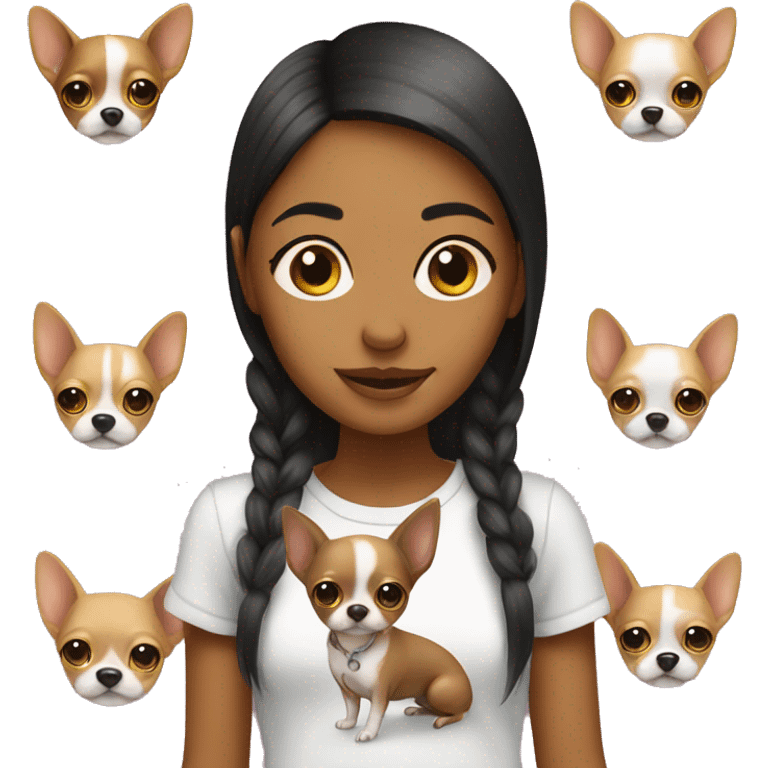 Girls with chihuahua  emoji