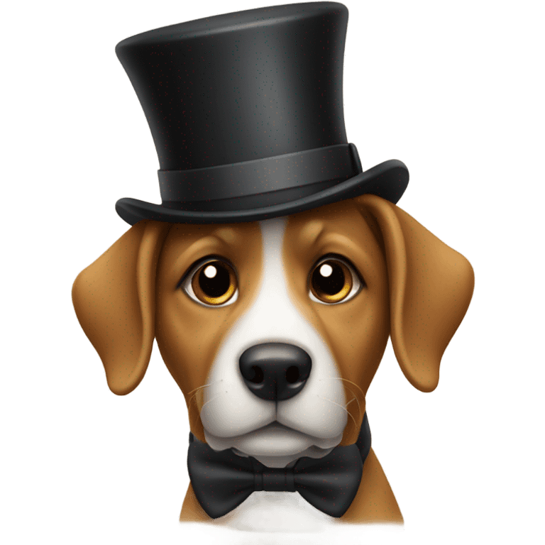 Dog wearing a top hat emoji