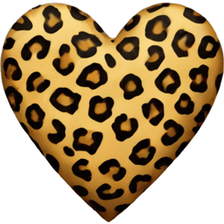 cheetah print heart emoji