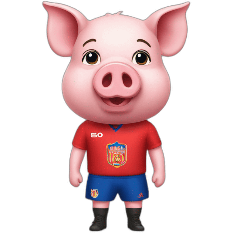 pig with cska sofia red shirt emoji