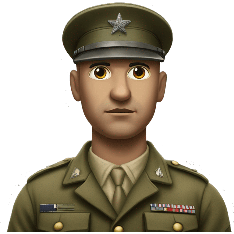 photorealistic serious soldier WW2 emoji