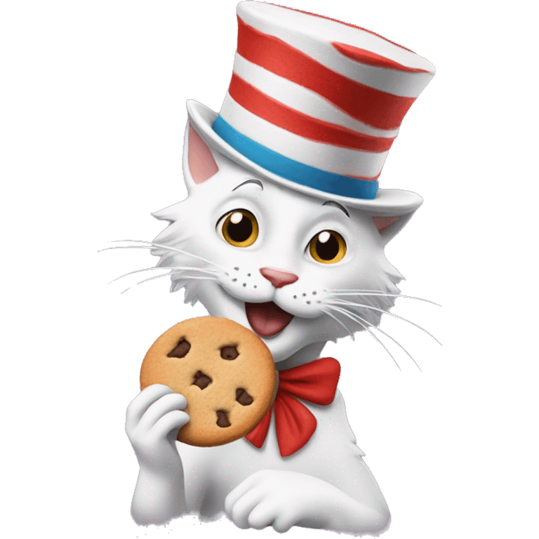 cat in the hat eating a cookie emoji