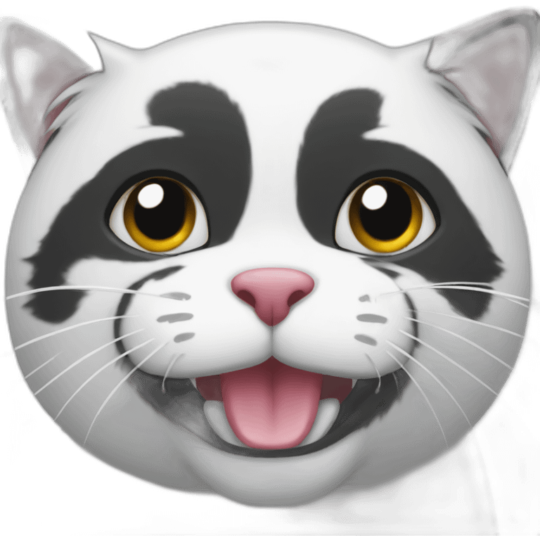 silly black and white cat emoji